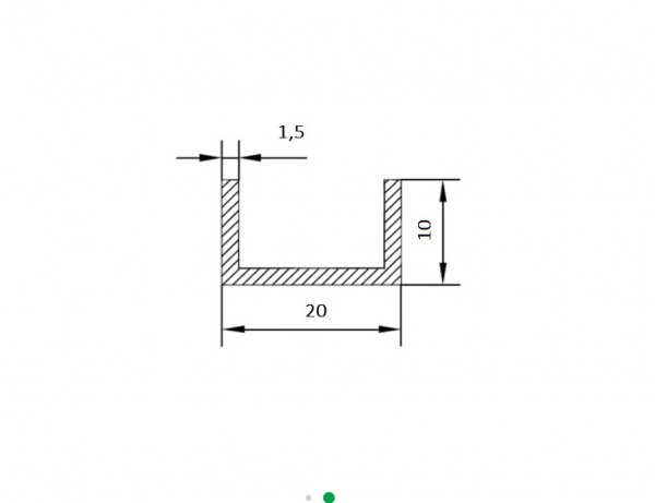 Швеллер Braz Line 20х10х1,5 мм