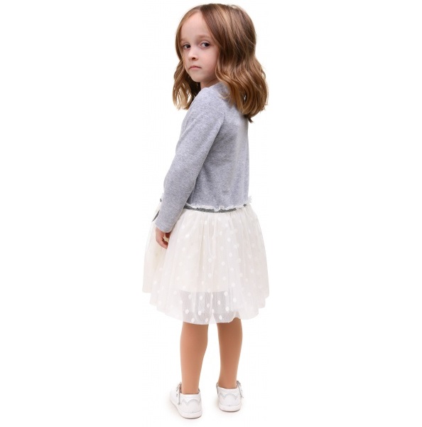 Платье Sasha 4746 р.110 серый/молочный 