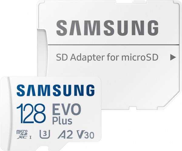Карта пам'яті Samsung microSDXC 128 ГБ Class 10 (MB-MC128KA/RU) EVO Plus UHS-I + SD адаптер 