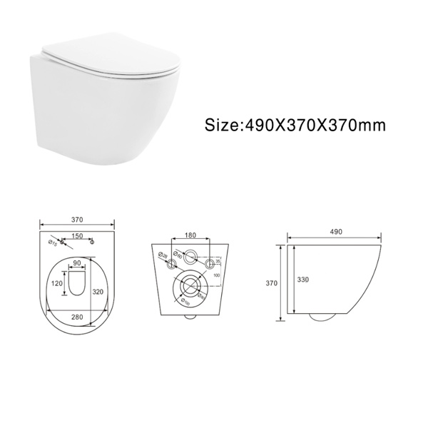 Унитаз подвесной EGO FINE NEW Rimless с сидением Duroplast SLIM soft-close