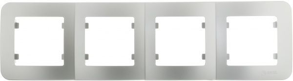 Рамка четырехместная Makel Lillium Natural горизонтальная серебристый