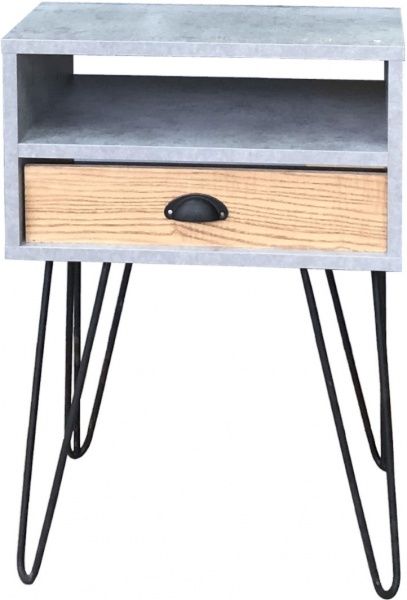 Тумба приліжкова Woodville Токіо Loft 37x60x50 см сірий / чорний 