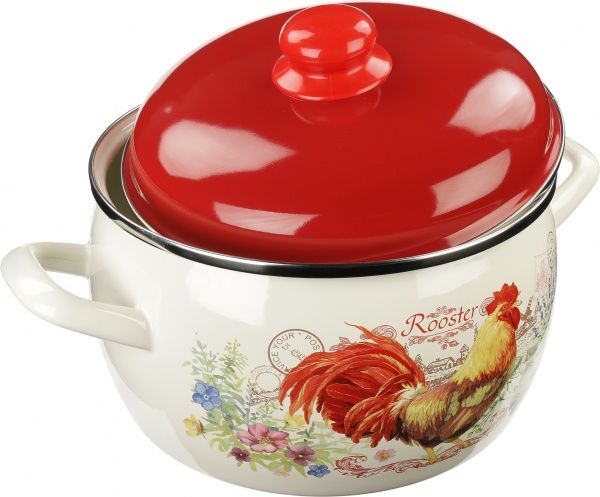 Кастрюля с крышкой Принц 7,5 л Золотой петушок 2681 Metrot