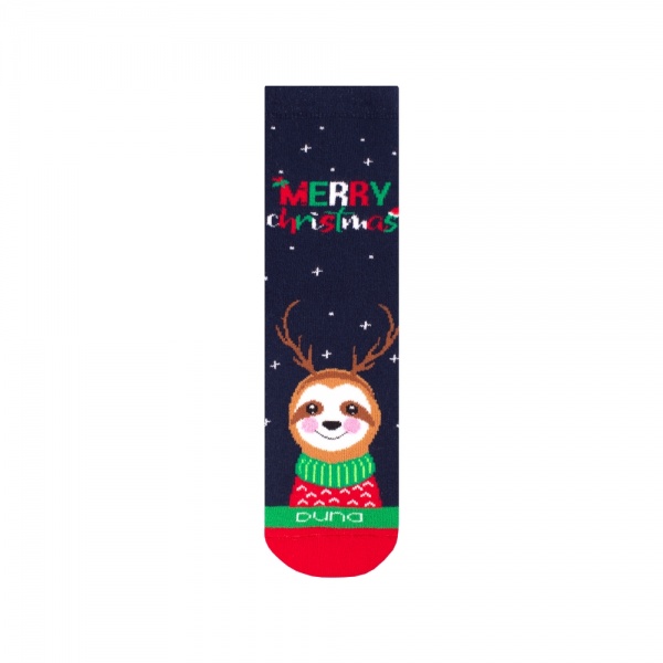 Шкарпетки унісекс Duna новорічні 4118 махра р.18–20 синій 