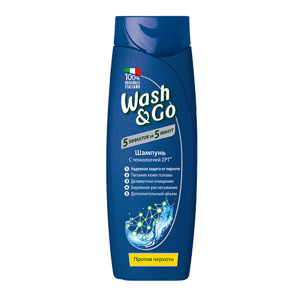 Шампунь Wash&Go против перхоти с технологией ZPT 400 мл