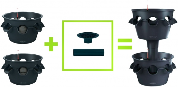 Аксессуар для двойного вазона Lechuza Cascada Color круглый (14985) серый 