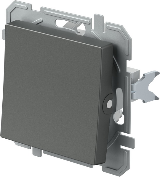 Выключатель кнопочный одноклавишный TEM Logiq без подсветки антрацит SQ11ATXO-U