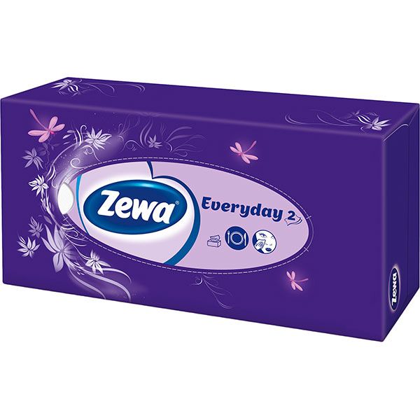 Салфетки гигиенические в коробке Zewa Everyday 100 шт.