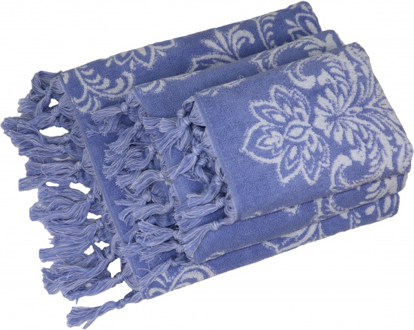 Рушник махровий Serra 50x90 см синій із малюнком La Nuit 