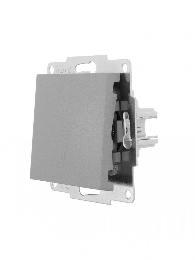 Вимикач прохідний одноклавішний Lezard Vesna сірий 742-3588-105