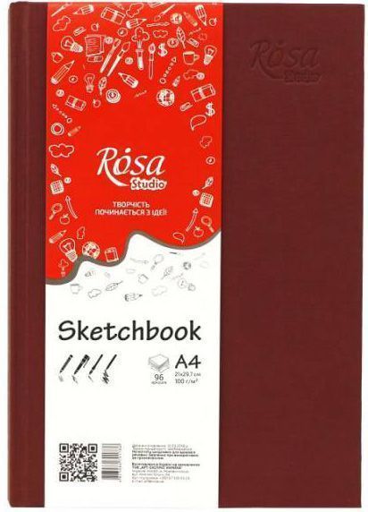 Блокнот А496 листов бордо Rosa Studio