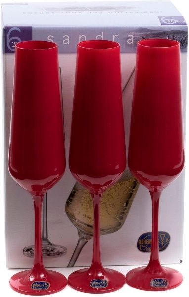 Набор бокалов для вина Sandra красный) 450 мл 6 шт. Bohemia 