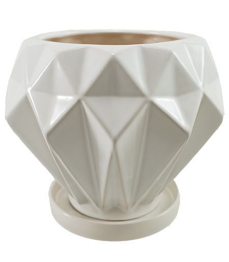 Горщик керамічний Резон Блават круглий 1,2 л білий (Р283біл) 