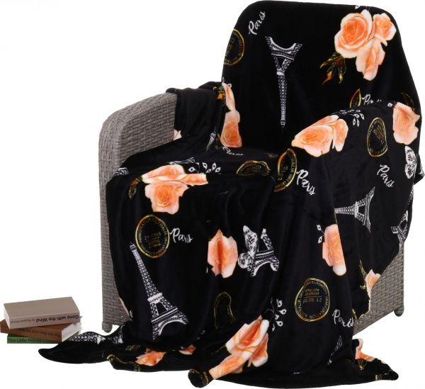 Плед Frannel Paris 160x200 см черный La Nuit 