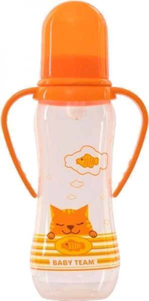 Пляшка Baby Team з ручками і силіконової соскою 250мл 0 + Baby Team 1411