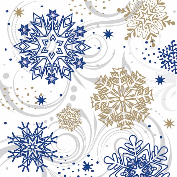 Салфетки столовые Silken Снежинка с рисунком белая 33х33 см 18 шт.