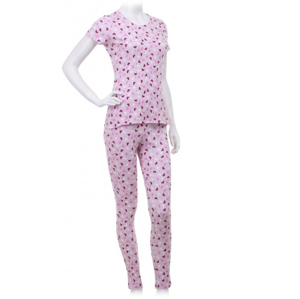 Пижама женская Flis clothes Сердечко р. M розовый с рисунком