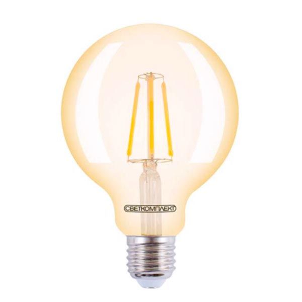 Лампа світлодіодна Светкомплект Loft Fr Gold G95 6 Вт E27 2500 К 220 В прозора 