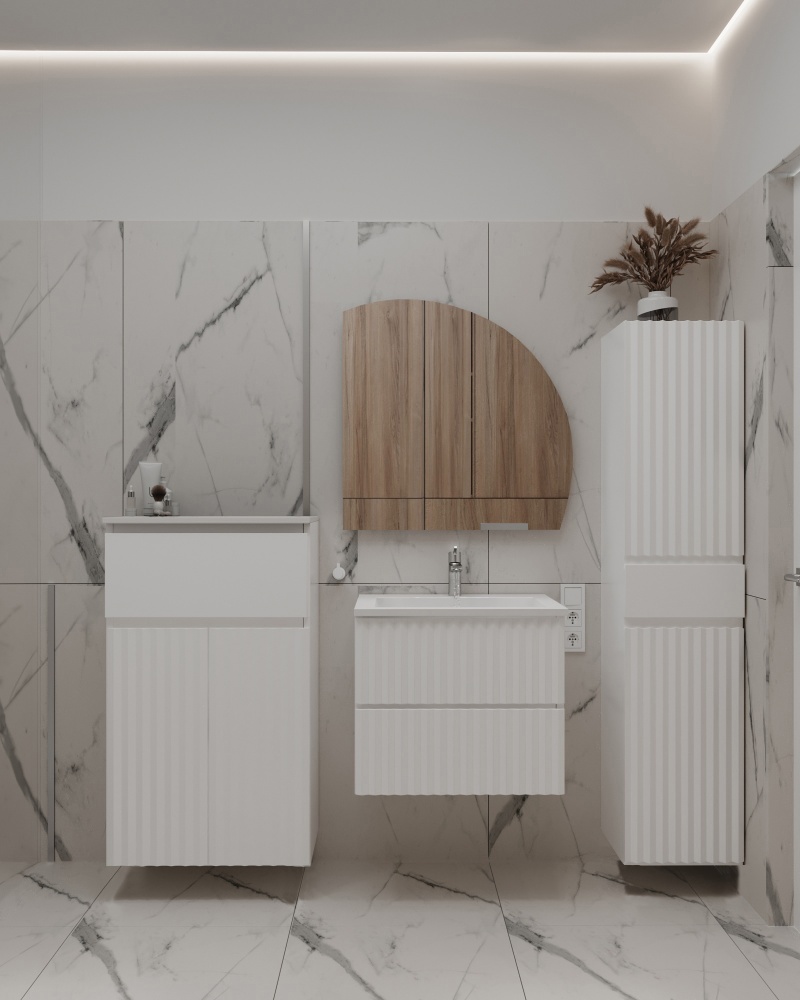 Тумба подвесная Сансервіс MARBLE-60 под умывальниу ELIT 60 белая