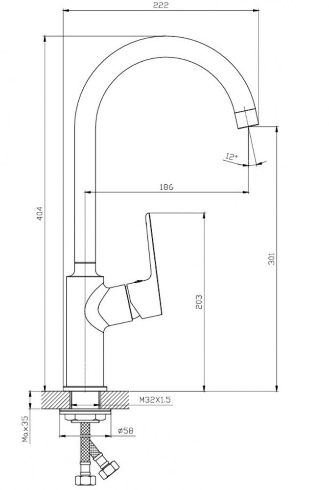 Смеситель для кухни ScandiSPA Mali хром