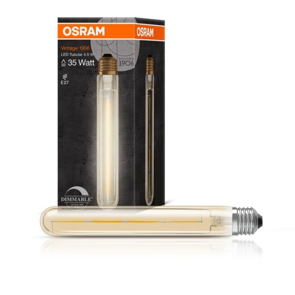 Лампа светодиодная Osram FIL Gold DIM Т30 4,5 Вт E27 2400 К 220 В прозрачная 4058075114449 