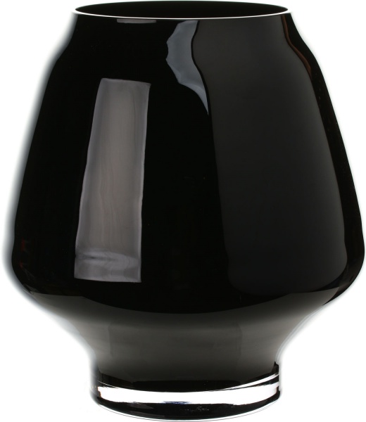 Ваза скляна чорна Сейм d30 h32 cм Wrzesniak Glassworks