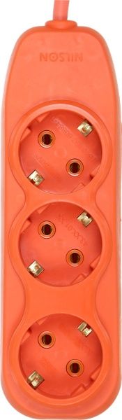 Комплект Nilson удлинитель + тройник с заземлением 3 гн. оранжевый 2 м 