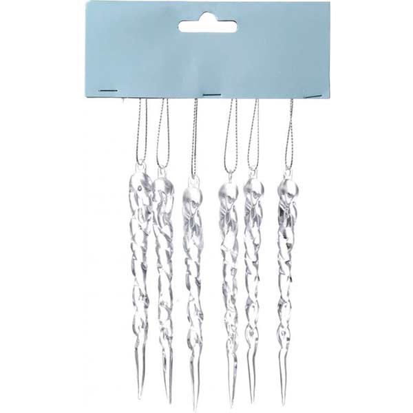 Набір новорічних прикрас бурулька (TX11-295A) 10 см 6 шт