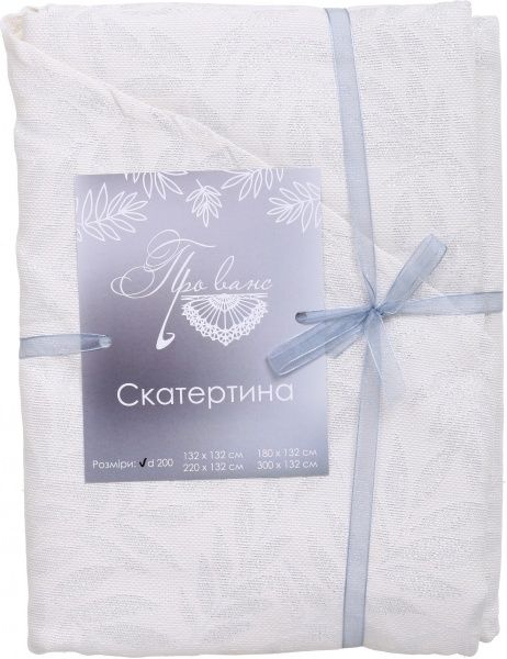Скатерть Эльза d200 белое серебро Прованс 