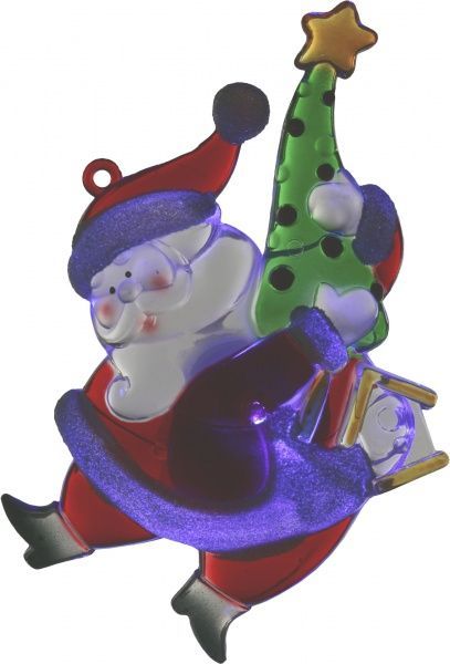 Декоративна фігура LED Санта Клаус із присоскою 13 см 