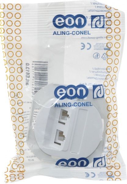Розетка телефонна подвійна Aling-Conel Eon білий E613.0