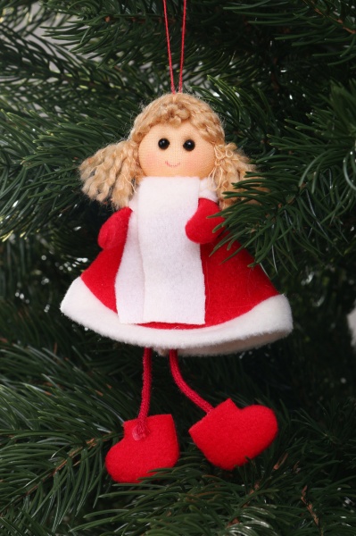 Декоративна підвіска Фея 15 см білий із червоним A-591226