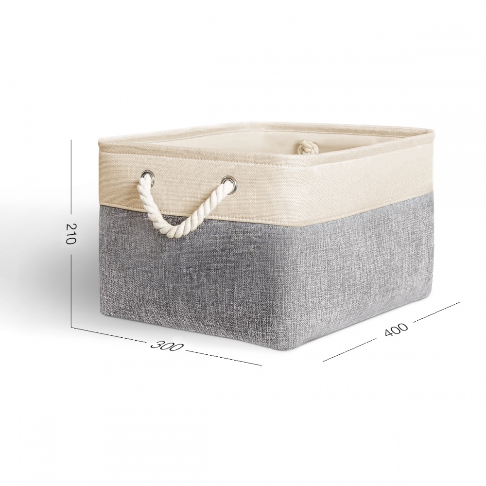 Ящик для зберігання MVM TH-10 L GRAY/BEIGE 210x400x300 мм