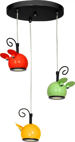 Люстра подвесная Luminex Mouse Colour Mix 7919 3x8 Вт GU10 разноцветный 