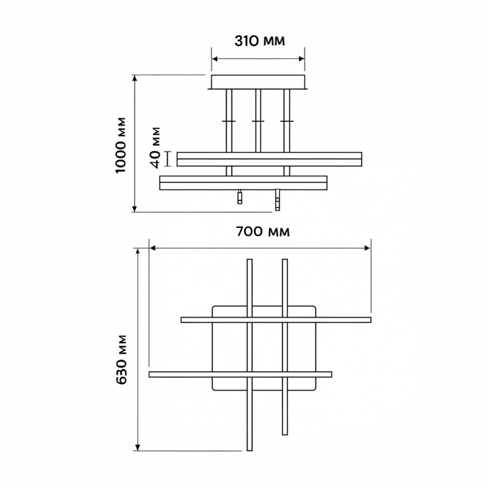 Люстра підвісна LIGHT SET GRIM PL-S 4 чорний