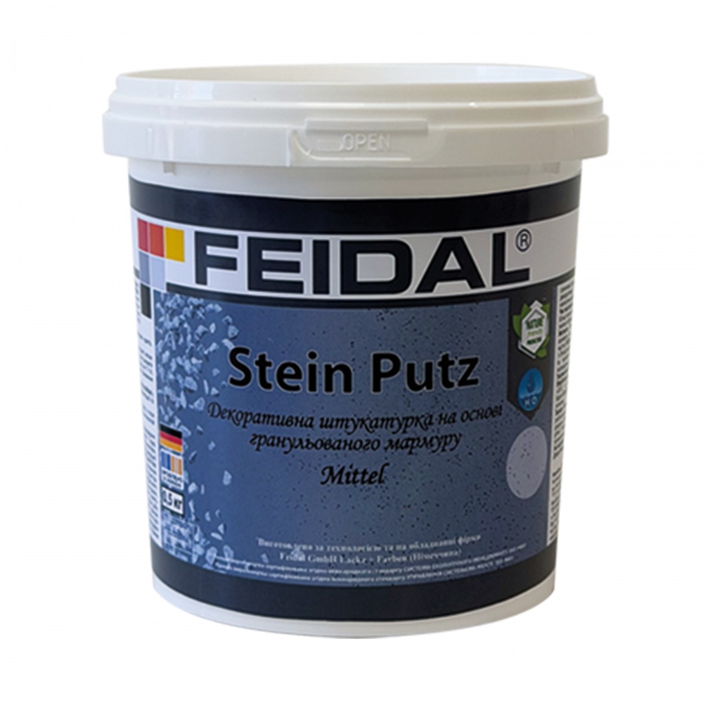 Декоративна штукатурка камінцева Feidal Stein Putz Mittel Sandweiß 0,5 кг