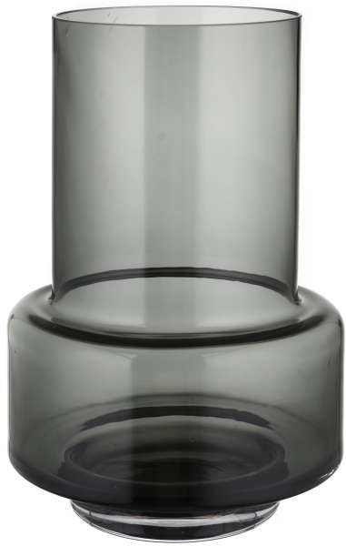 Ваза стеклянная Wrzesniak Glassworks Колба 15-3881A 25,5 см серый 