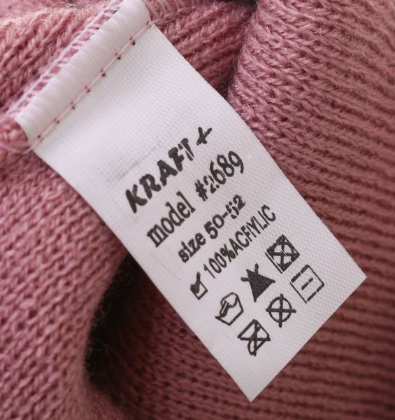 Шапочка дитяча для дівчинки Kraft+ арт. 2689 р.50-52 світла пудра 