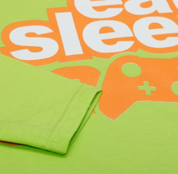 Футболка для хлопчиків Luna Kids з принтом Eat Sleep Game р.158 салатовий 