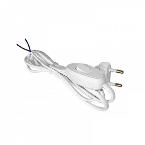 Шнур з вимикачем багатожильний UP! (Underprice) ШВВП 1,5 м білий 2х0,75 мідь 