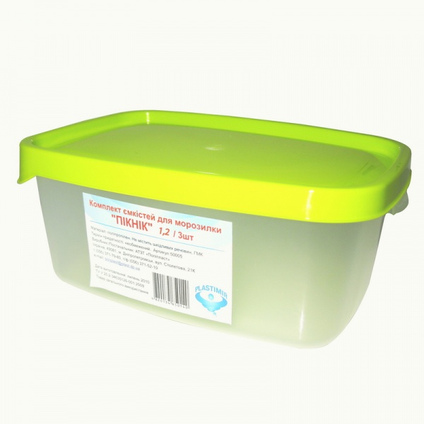 Набір ємностей для морозильної камери PLASTIMIR ПIКНIК 3х1,2 л 3 шт Поліпласт
