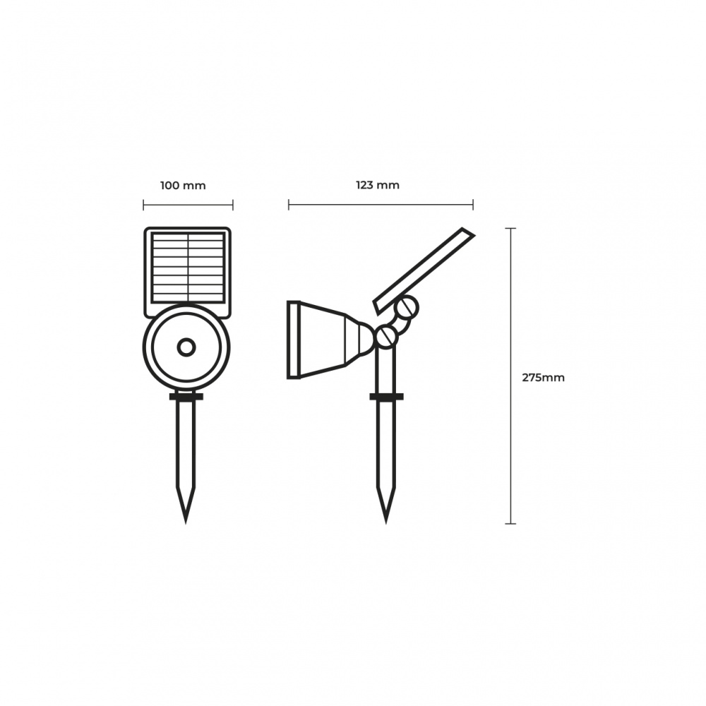 Світильник на сонячній батареї Eurolamp 2 Вт IP54 чорний LED-2W/6500K(S4)