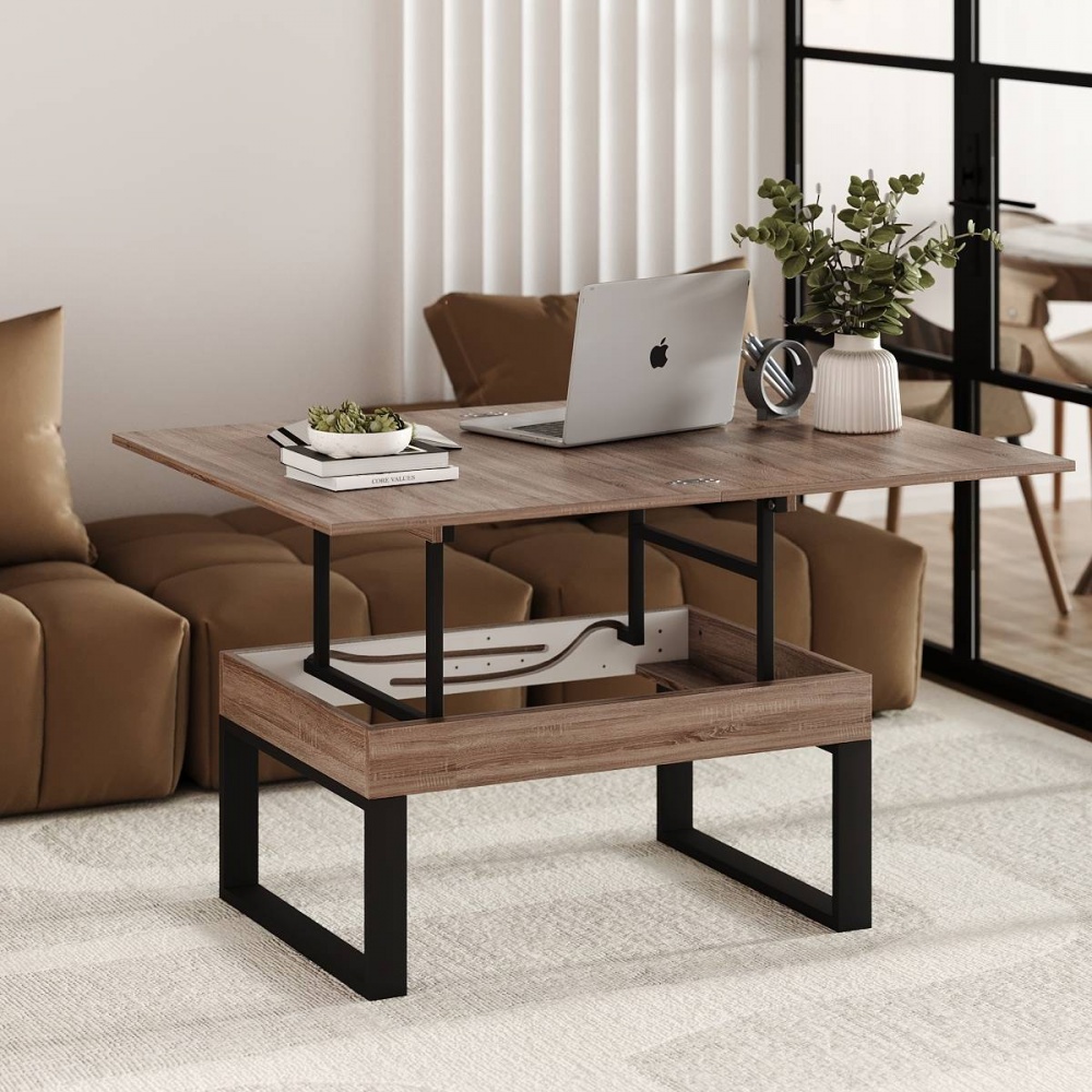 Стіл-трансформер ART IN HEAD AeroLift 880(1200)x600x466мм дуб вінтаж оксид/чорний