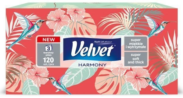 Серветки гігієнічні у коробці Velvet Оксамитова гармонія 120 шт.