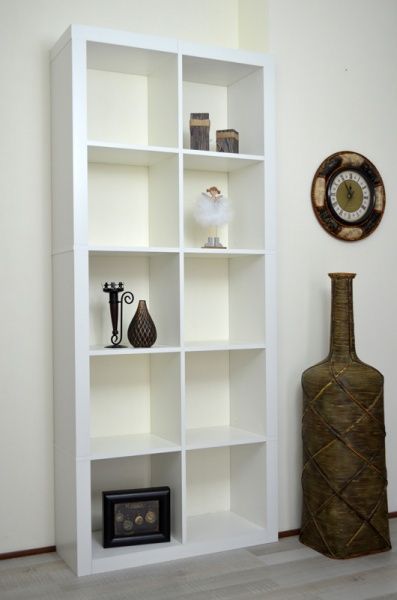 Стелаж двосторонній Кубус МІКС 2х5 792x1854x290 мм білий 