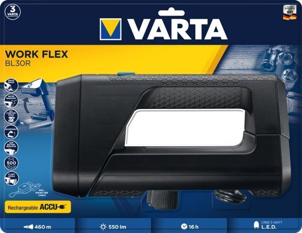 Фонарь прожекторный Varta Work Flex BL30R 18684101401 черный 