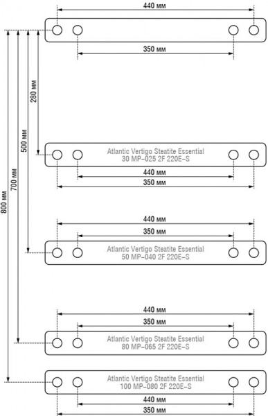 Бойлер Atlantic Vertigo Steatite Essential 30 MP-025 2F 220E-S (1000W) 25 л