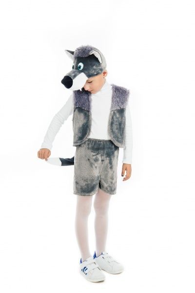 Костюм дитячий карнавальний КАРНАВАЛІЯ Вовк 4-7 років р.122 сірий 