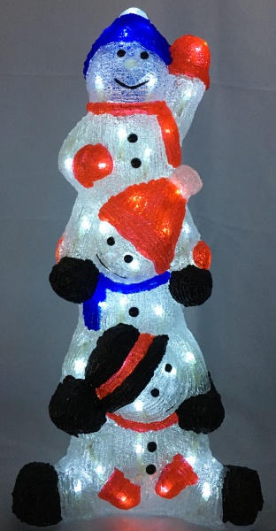 Декоративная фигура Euro Lucky Trading три снеговички светодиодная (LED) 59 см 