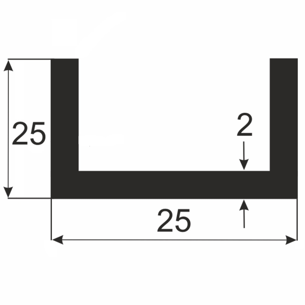 Швелер ПАС-1839 25х25х2 / AS